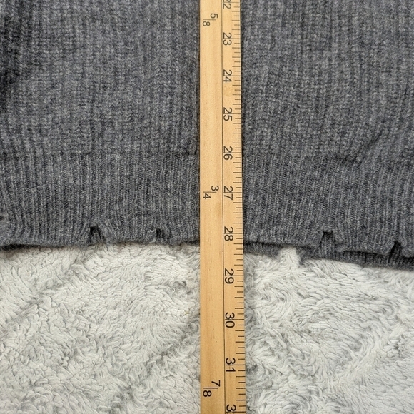 Ser.o.ya Sweater Women's S Gray Wool Knit Devin Pullover Oversized Distressed - Picture 6 of 8